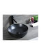 KLP Vera Επικαθήμενος Νιπτήρας Πορσελάνης 41x41x41cm Μαύρος