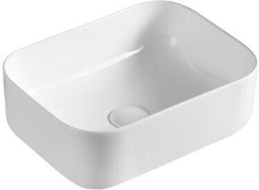 Sanindusa Επικαθήμενος Νιπτήρας Πορσελάνης 40x30x14cm Λευκός