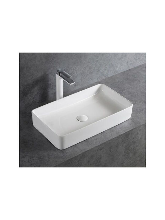 Sanindusa Aufgesetztes Waschbecken Porzellan 50x35x11.5cm White