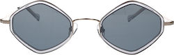 Opticon Sunglasses Gray with Metal Frame & Light Blue Lens