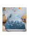 Beauty Home Sheet Set Single Cotton Petrol 170x260cm