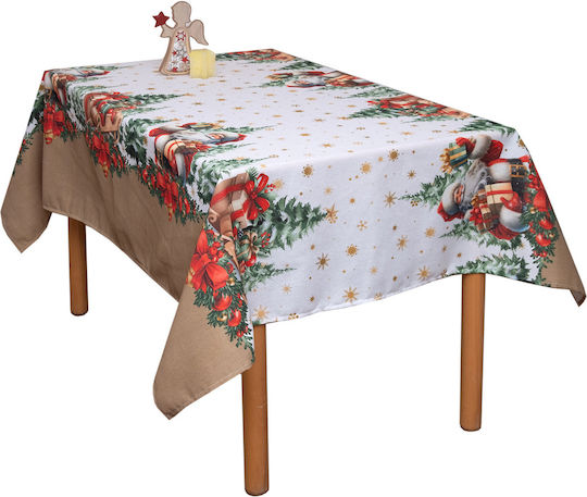 Viopros Christmas Tablecloth Fabric Multicolour L140xW180cm.