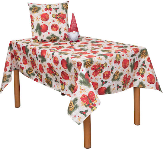 Viopros Christmas Tablecloth Fabric Red L85xW85cm.