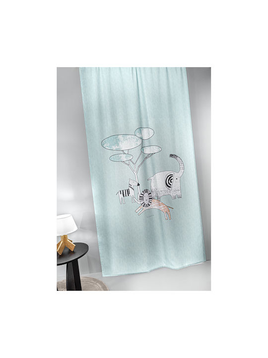 Guy Laroche Kinder Vorhang Zootopia mit Borte Türkis 145x270cm