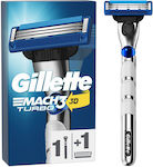 Gillette Mach 3 Turbo Razor with Replacement Head Blades Lubricious Strip