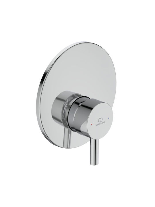 Mischer Ideal Standard Ceraline A6940 Unterputz-Duschmischer 47 mm Keramik-Klickverschluss Metallgriff Heiß-Kalt-Wasseranzeige