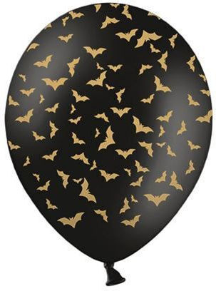 Balloon Latex Black Mπαλόνια Mαύρα Mε Nυχτερίδες Pastel 30cm