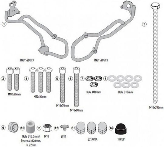 Kappa Engine Guards Yamaha Tracer 9/Tracer 9 GT Tracer 9 GT+ 21-23 Kn2159b