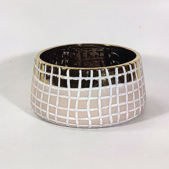 Planter Ceramic Gold 18x18x9.5cm.