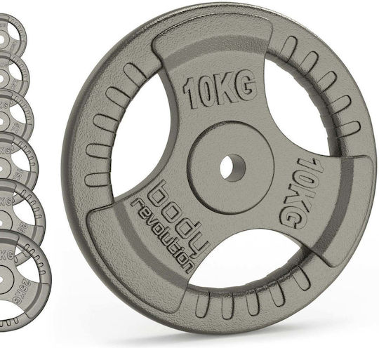 Cast Iron Weight Plates 1" Standard Tri Grip Pairs 2 X 10kg