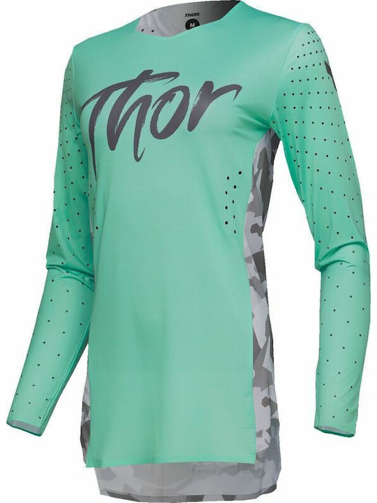 Thor Sportmode Дамски Блуза за мотокрос Дълъг ръкав Зелен Цвят Thor Sportmode Дамски Блуза за мотокрос Дълъг ръкав Зелен Цвят