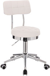 Salon Stools Wheeled Stool White