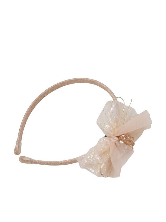 Papillon Kids Beige Kids Headband with Bow