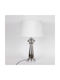 Metal Table Lamp for Socket E27 with White Shade and Silver Base
