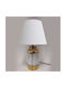Ceramic Table Lamp with White Shade and Gold Base