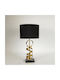 Metal Table Lamp with Black Shade and Gold Base