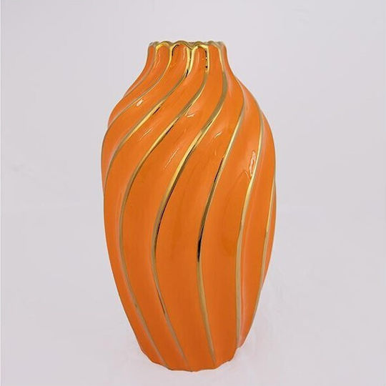 Decorative Vase Orange 17x17x30.5cm