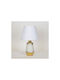 Ceramic Table Lamp with White Shade and Gold Base