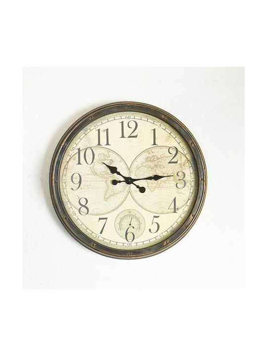 Antikes Wanduhr Kunststoff Bronze Ø51cm