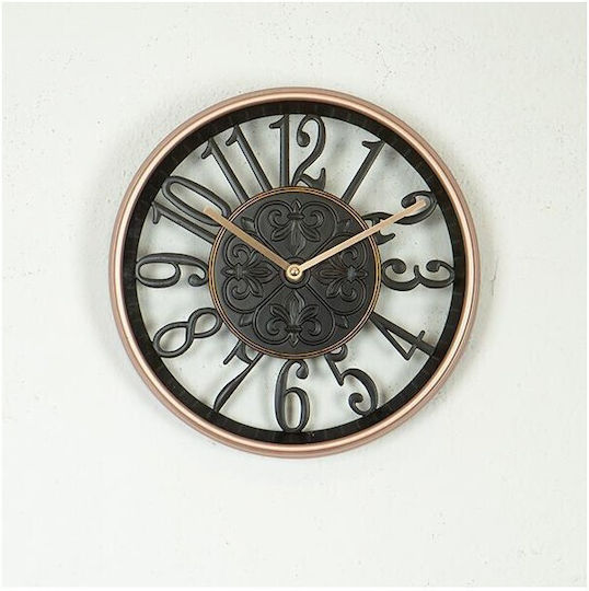 Wall Clock Plastic Black Ø30cm