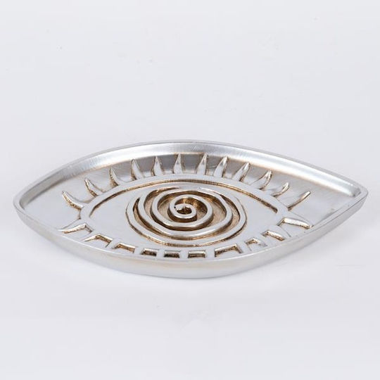 Polyresin Decorative Platter Silver 20.9x12x1.7cm