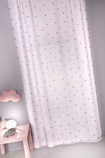 Guy Laroche Детска завеса Cosmos Pudra с пампуси Розов 1152030224001 145x270cm