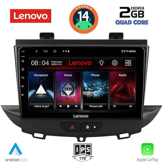Lenovo Car Audio System for Opel Crossland X 2017> (Bluetooth/USB/AUX/WiFi/GPS/Apple-Carplay/Android-Auto) with Touch Screen 9"