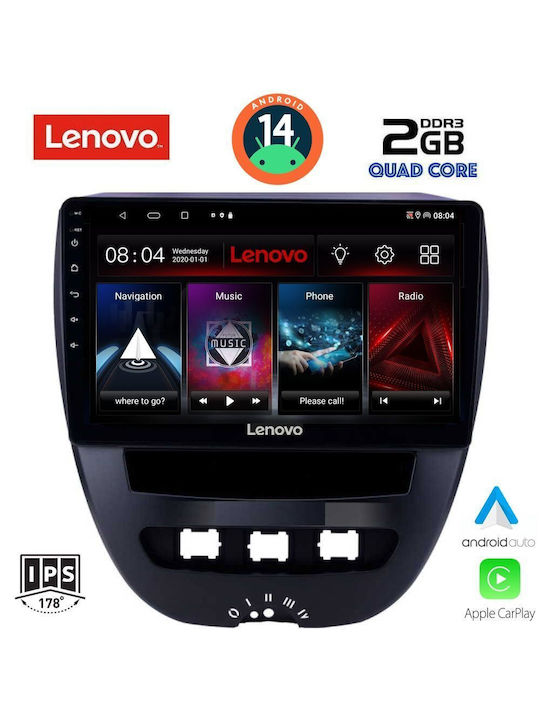 Lenovo Ηχοσύστημα Αυτοκινήτου για Toyota Aygo 2005-2014 (Bluetooth/USB/WiFi/GPS/Apple-Carplay/Android-Auto) με Οθόνη Αφής 10"