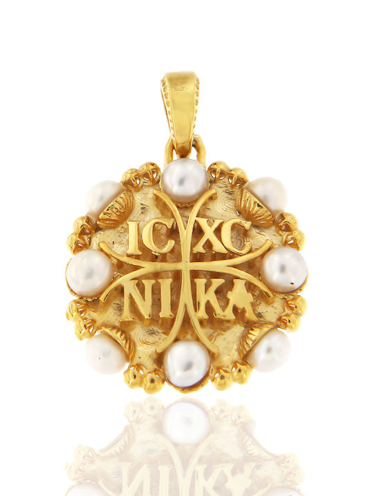 Kontopoulos Gold Constantine Talisman with Stones