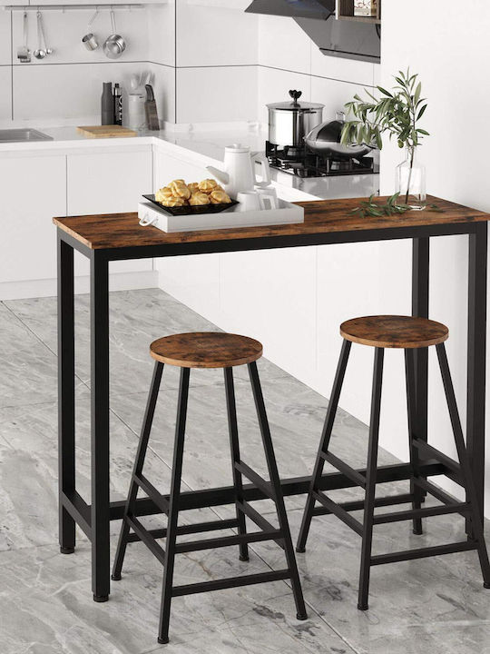Tisch Bar Holz mit Metallgestell Schwarz 120x40x100cm