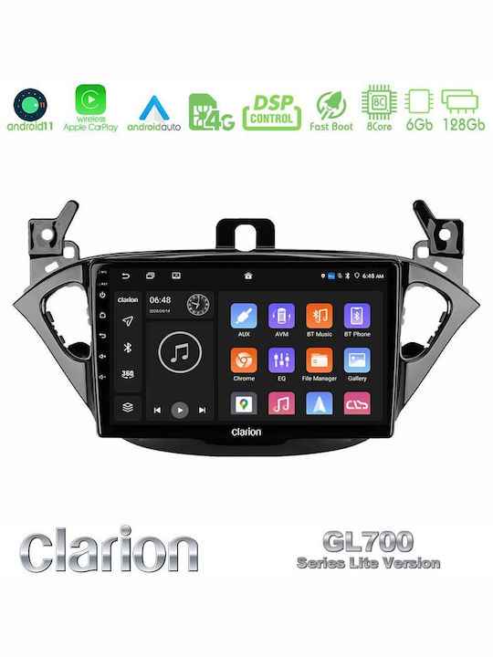 Clarion Auto-Audiosystem für Opel Corsa / Adam 2014> (Bluetooth/USB/WiFi/GPS/Apple-Carplay/Android-Auto) mit Touchscreen 9"