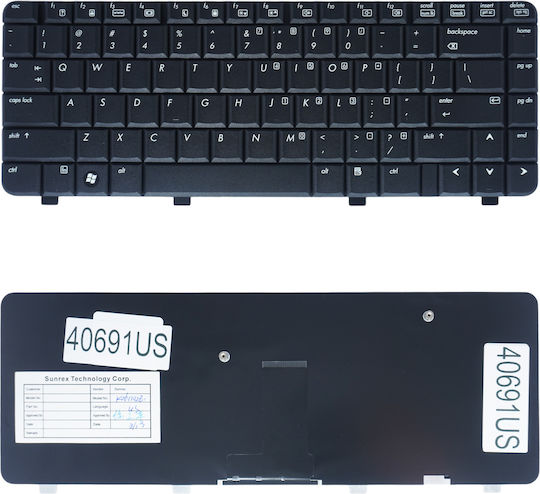 Πληκτρολόγιο Laptop Keyboard Hp 500 510 520 530 Pk130100300 K061102a1 438531-001 V-0611bibs1-us 444340-001 9j.n8682.c0e 9j.n8682.c0f 9j.n8682.c1u K061102a1us Us Black Κωδ.40691us