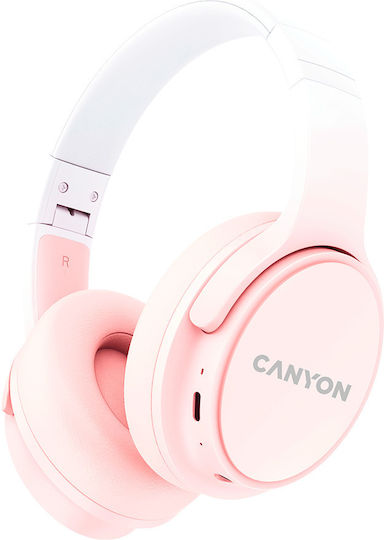 Canyon OnRiff 4 Ασύρματα / Ενσύρματα On Ear Ακουστικά με 50 ώρες Λειτουργίας Ροζ