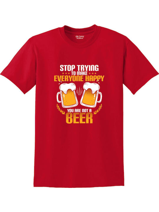Gildan Beer T-shirt Red