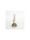 Candle Holder Polyresin in Green Color 15x15x26cm 1pcs