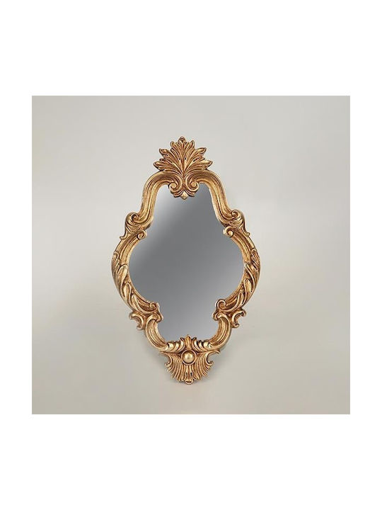 Wall Mirror Oval with Gold Plastic Frame 27.8x16.5cm 1pcs
