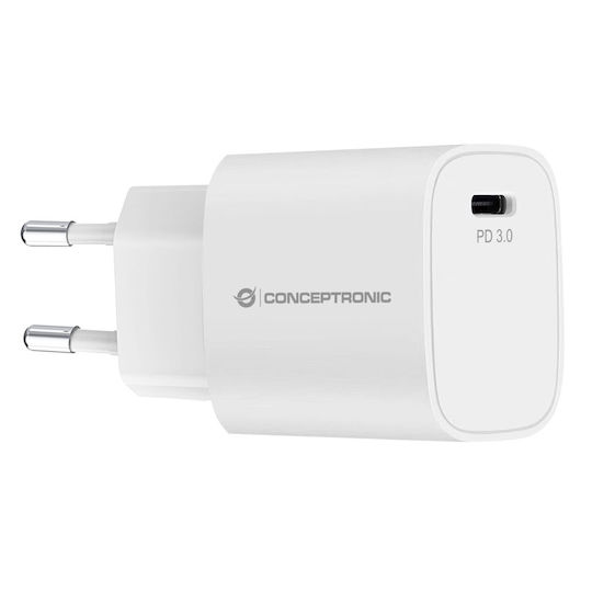 Conceptronic Charger Without Cable with USB-C Port 20W Power Delivery Whites (ALTHEA14W)