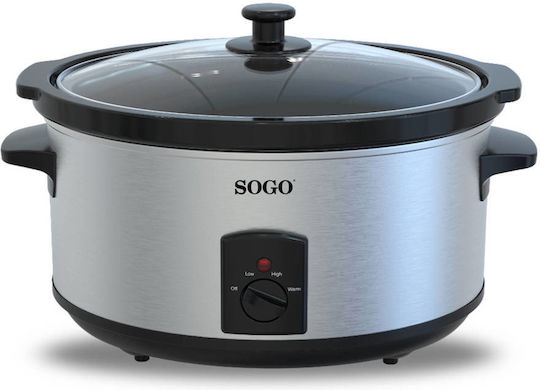 Sogo Slow Cooker 260W με Χωρητικότητα 5.5lt Ασημί