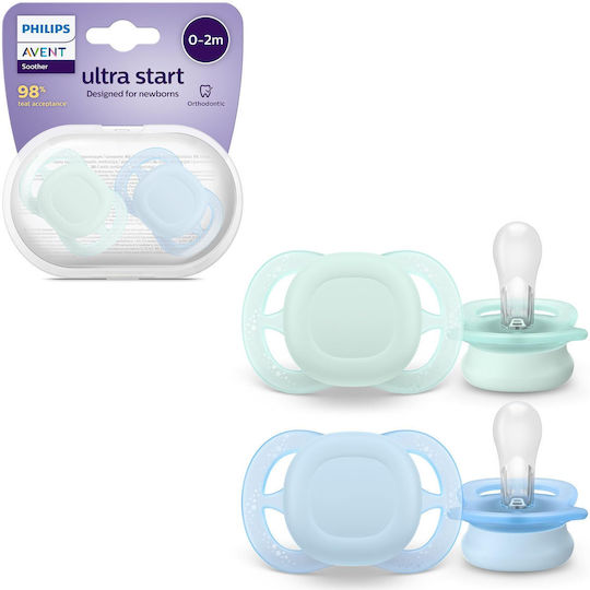 Philips Ultra Start Πιπίλες Σιλικόνης Διάφανο για 0-2 μηνών 2τμχ