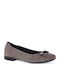 Leder Damen Ballerinas Grau