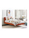 Berwyn 328 Bed Upholstered with Fabric Red with Slats for Mattress 160x200cm
