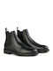 Leder Schwarz Chelsea Stiefeletten