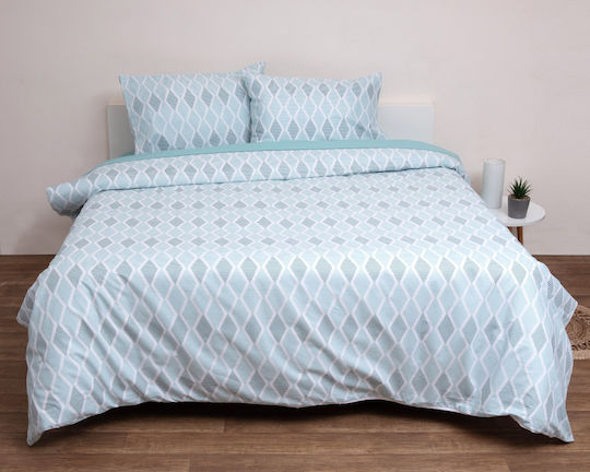 Viopros Duvet Set Single 160x240cm Lara Bay Leaf Mint 2pcs