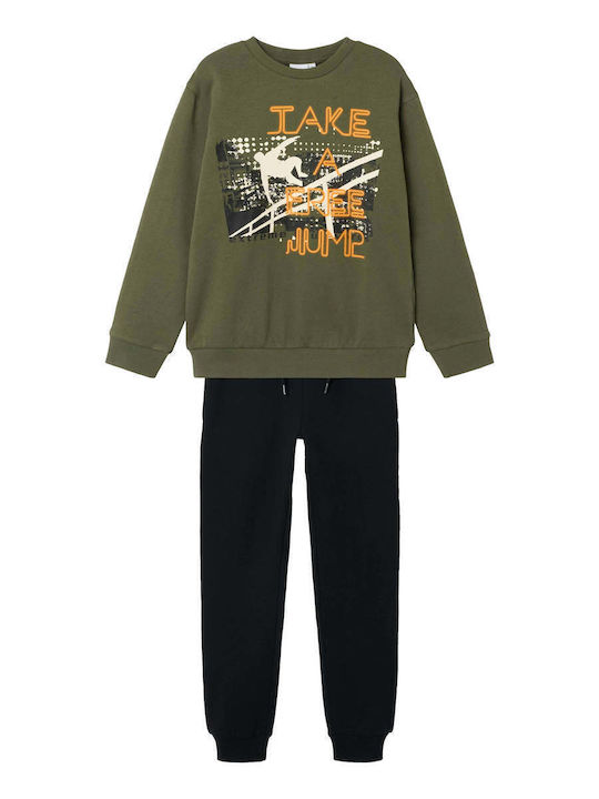 Name It Kids Sweatpants Set Khaki 2pcs
