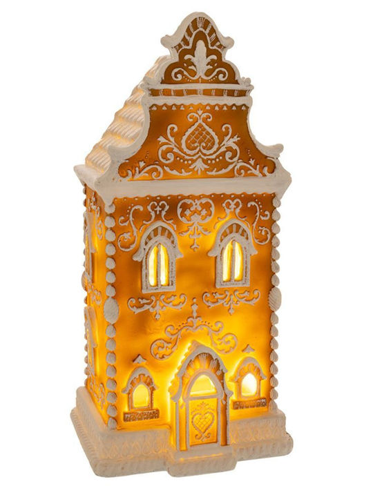 Iliadis Christmas Illuminated Decorative House Brown with Battery 34x17x14cm. Gingerbread