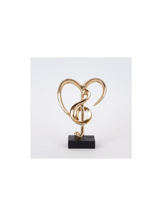 Dekorative Skulptur Herz Musiknote Gold & Schwarz 14,5x6x19,5cm 14054 752-27185