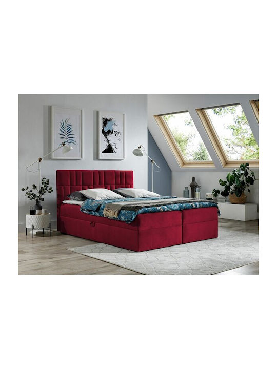 Baltimore 143 Bett Halbdoppel Mit Stoff Rote Mi...