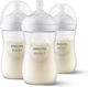 Philips Plastic Baby Bottle Natural Response Anti-Colic with Silicone Teat for 3-6 Months Transparent 260ml 3 Pieces