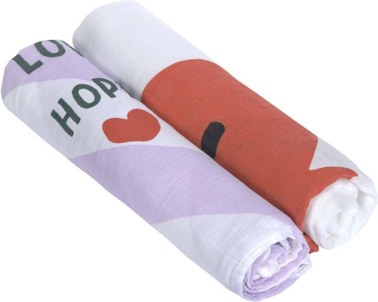 Laessig Swaddle Blanket Lila 120x120εκ. 2buc
