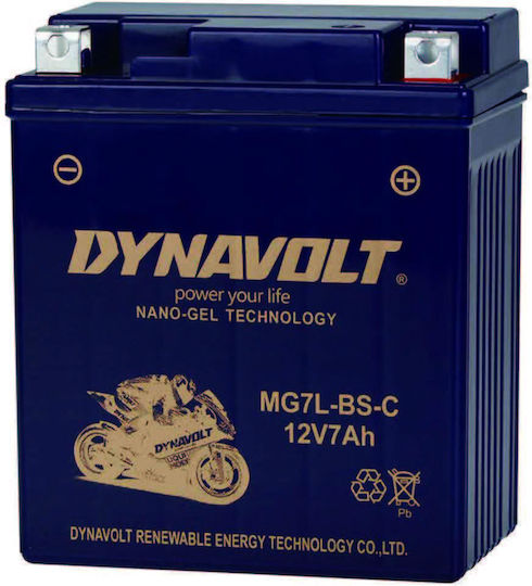 Dynavolt Nano GEL Μπαταρία Μοτοσυκλέτας YTX7L-BS με Χωρητικότητα 7Ah